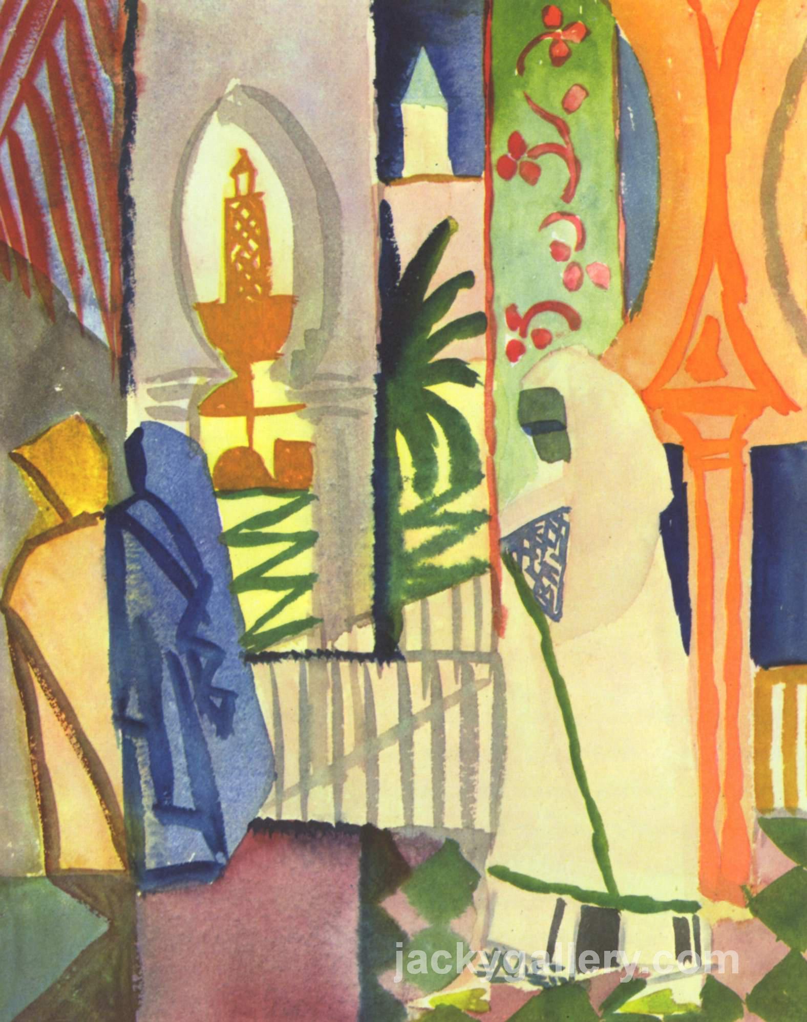 In the Temple Hall, August Macke painting